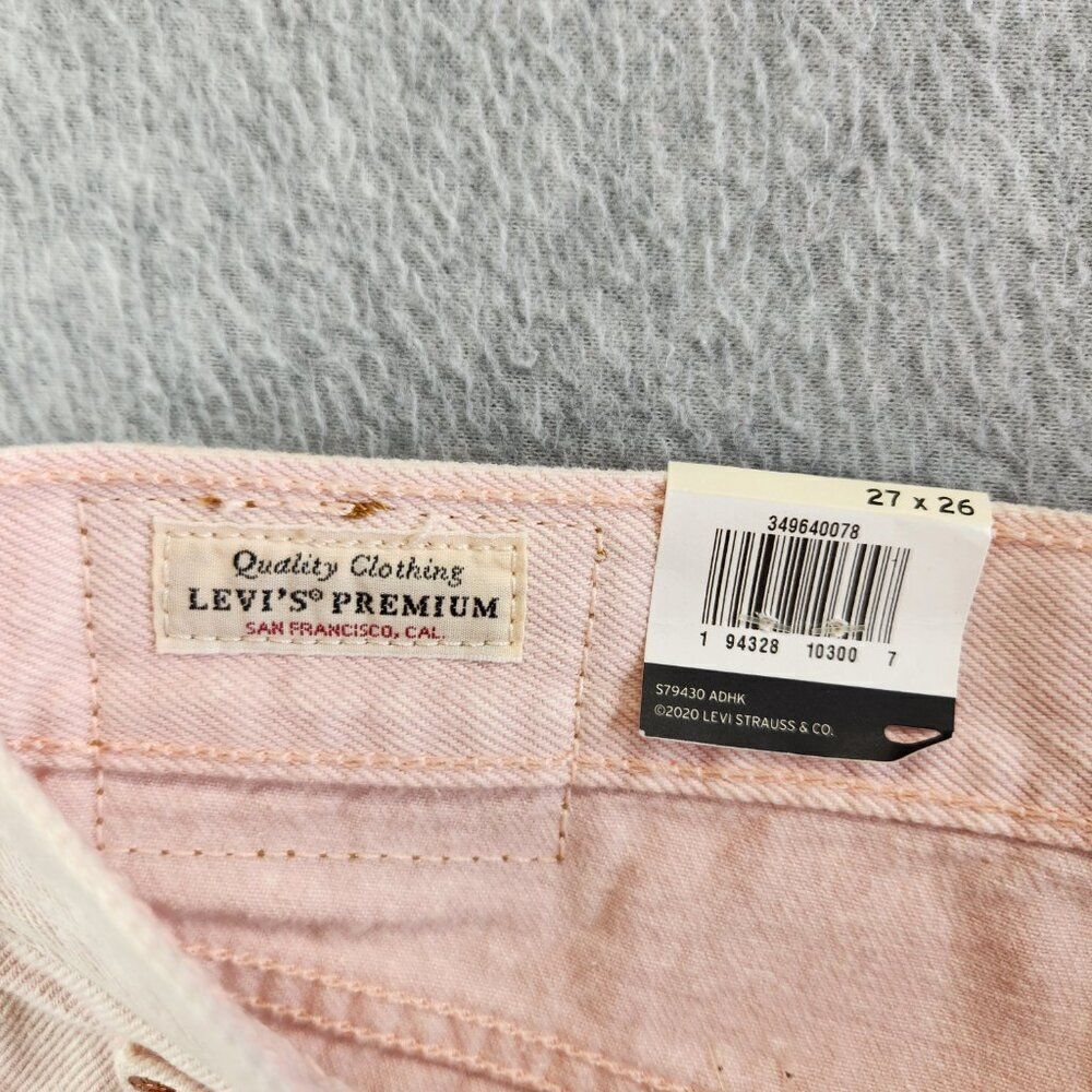 Levis Jeans Womens 27 Pink Wedgie Straight Acid Wash Button Fly Premium Denim - Picture 14 of 16